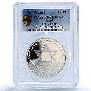 Israel 2 sheqalim Yad Vashem Star David Independence PR69 PCGS silver coin 2013
