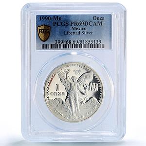 Mexico 1 onza Libertad Independence Privy Mark Olympic PR69 PCGS silver coin 199