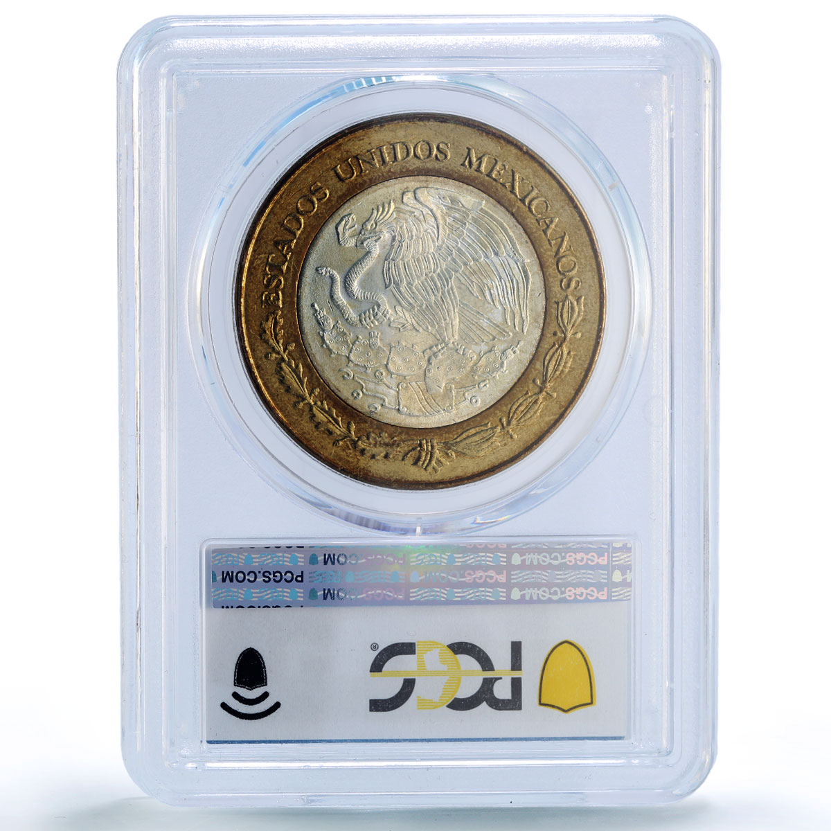 Mexico 100 pesos Don Quijote Cervantes Literature MS63 PCGS bimetal coin 2005