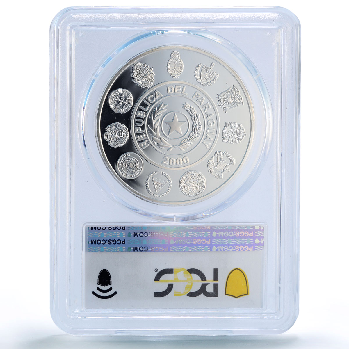 Paraguay 1 guarani Man Horse Hombre Caballo Ibero-American PR70 PCGS coin 2000