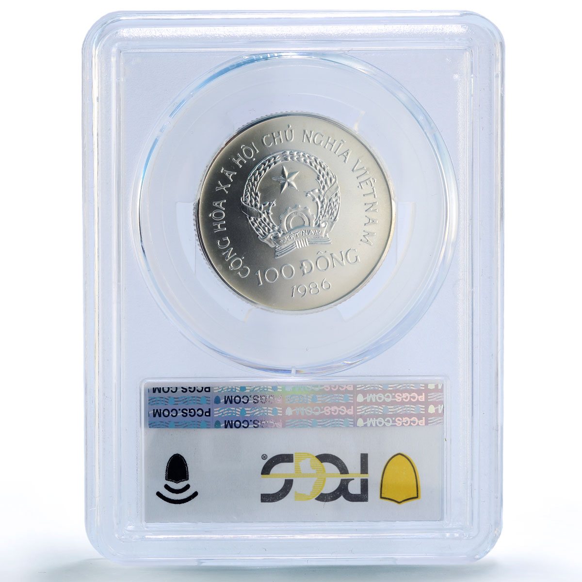 Vietnam 100 dong Jaguar Auto Cars Automobiles MS69 PCGS silver coin 1986
