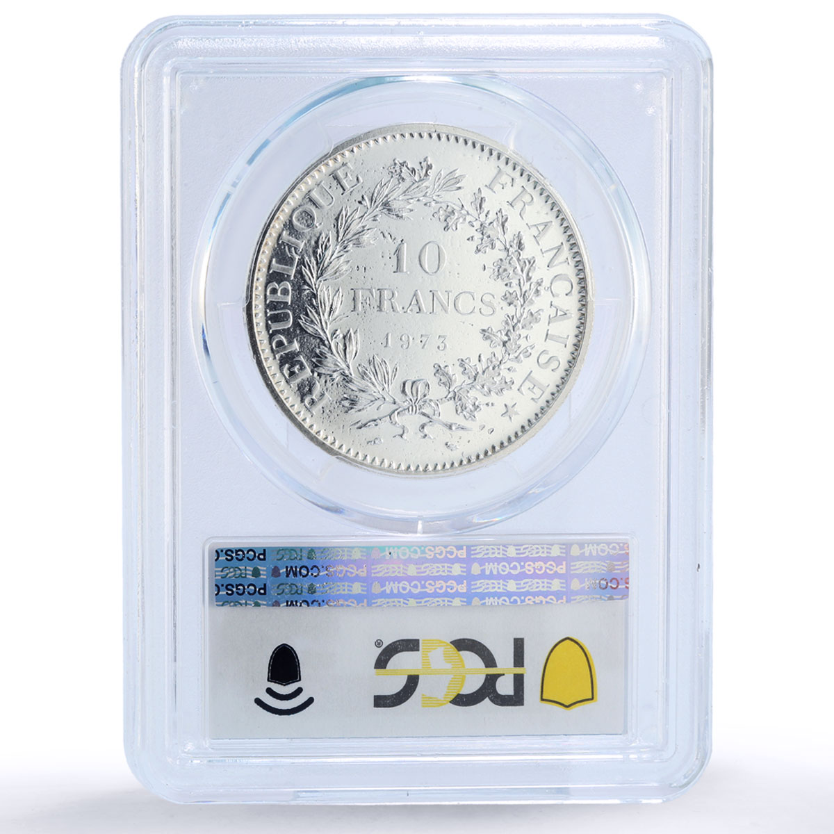 France 10 francs Hercules Liberty Equality Fraternity MS67 PCGS silver coin 1973