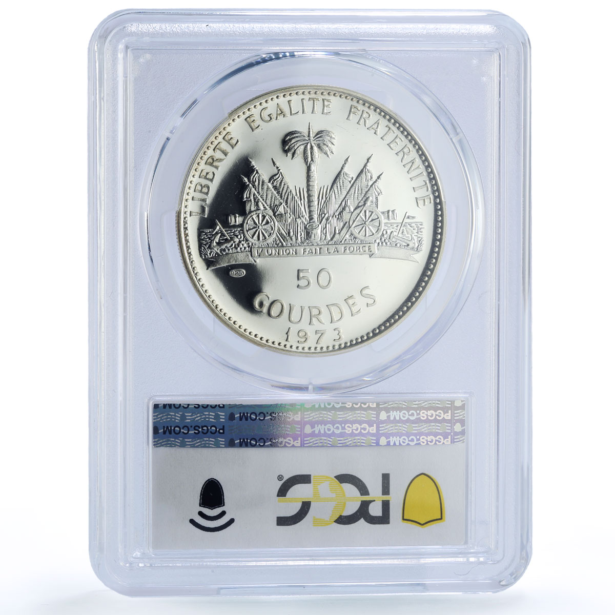 Haiti 50 gourdes Mermaid Woman on Beach Finess Left PR66 PCGS silver coin 1973