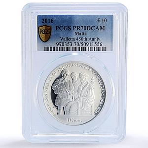 Malta 10 euro Valletta City Foundation History PR70 PCGS silver coin 2016