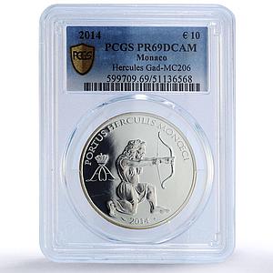 Monaco 10 euro Hercules Archery Mythology Culture PR69 PCGS silver coin 2014
