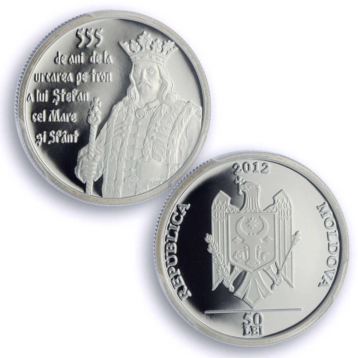 Moldova 50 lei King Stefan Mare Personalities History PR69 PCGS silver coin 2012