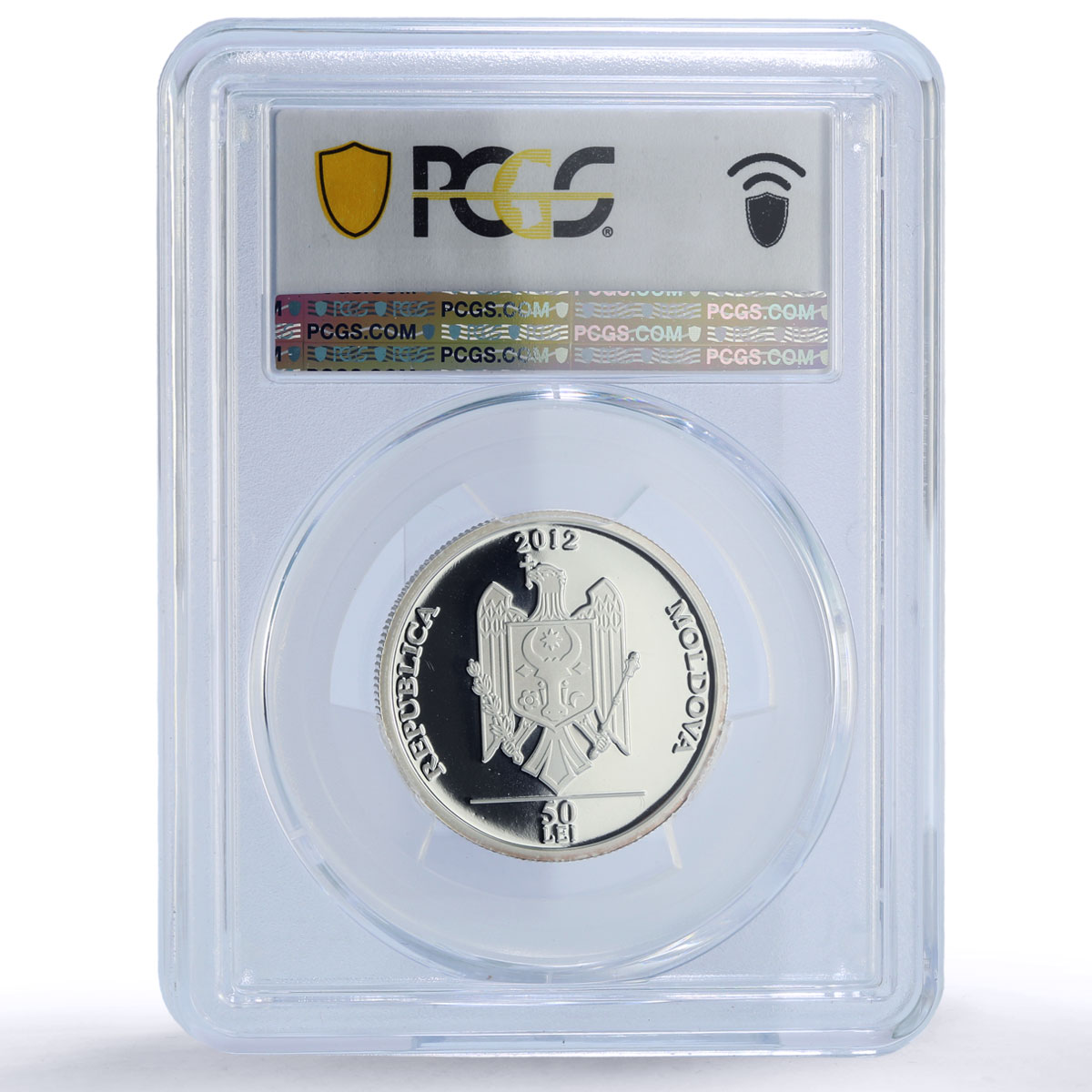 Moldova 50 lei Andrei Lupan Personalities Literature PR70 PCGS silver coin 2012