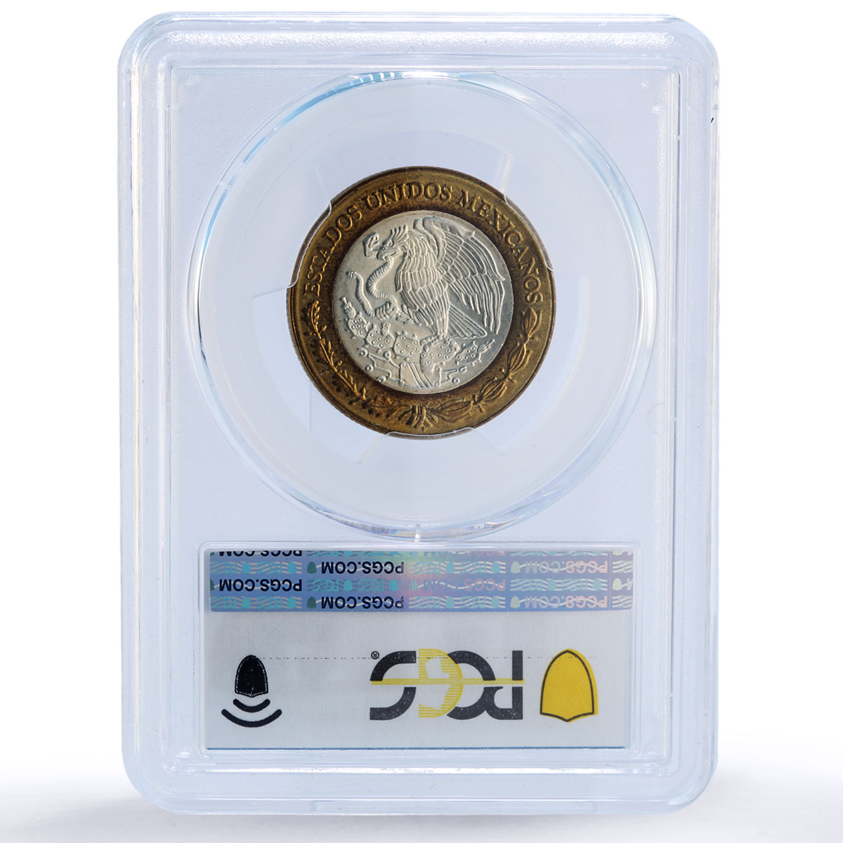 Mexico 10 pesos Republic Coinage Aztec Sun Stone MS67 PCGS bimetal coin 1993
