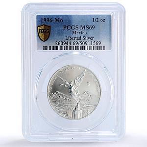Mexico 1/2 onza Libertad Angel of Independence MS69 PCGS silver coin 1996