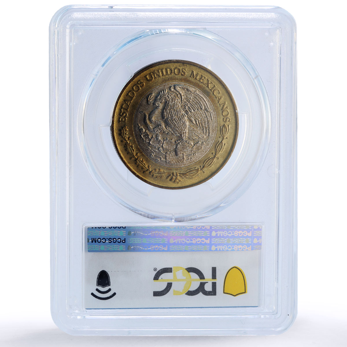 Mexico 20 pesos Xiuhtecuhtli Aztec Millennium MS66 PCGS bimetal coin 2000