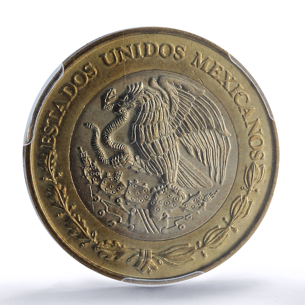 Mexico 10 pesos Turn Millennium Aztec Sun Stone MS67 PCGS bimetal coin 2001