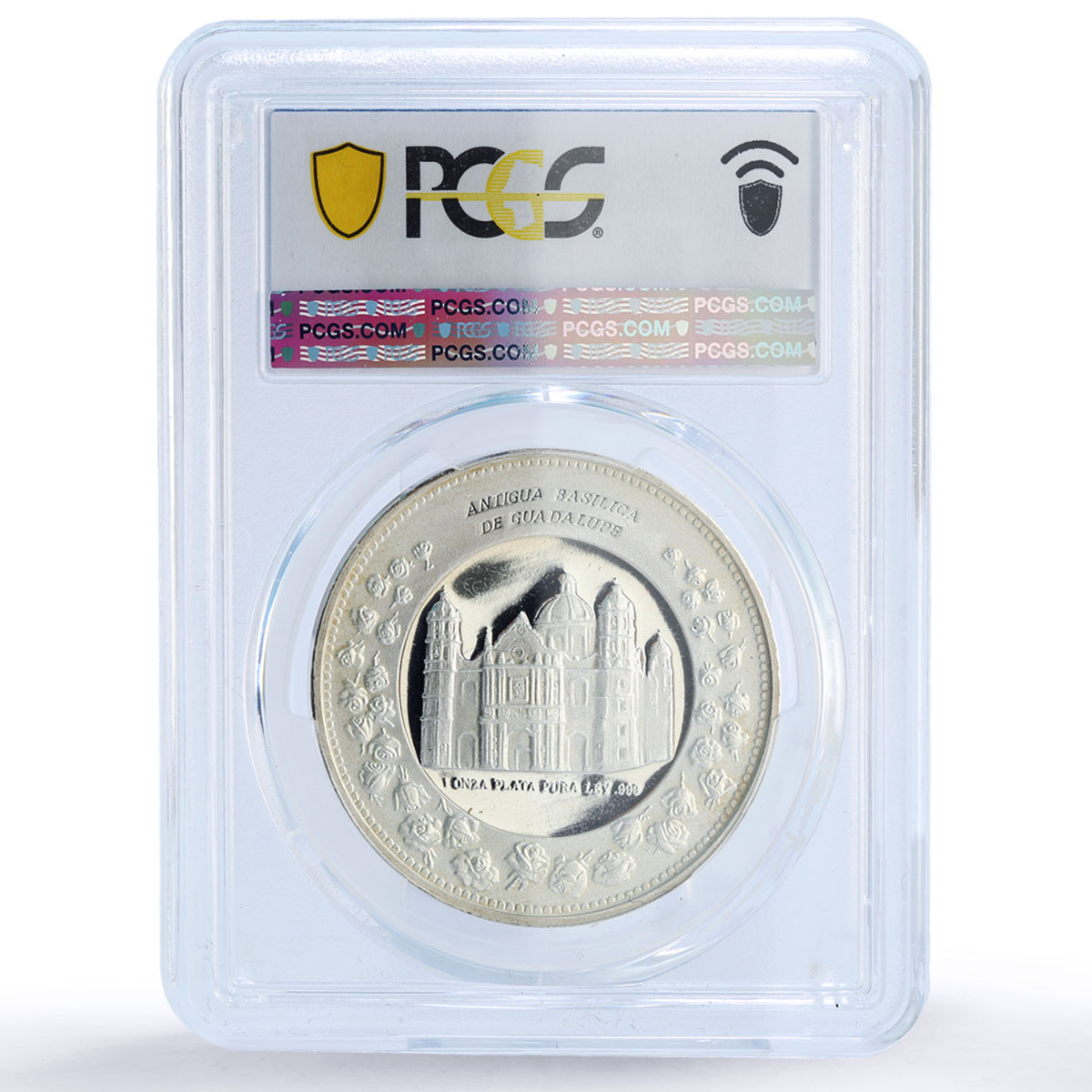 Mexico Papal Visit Pope John Paul II Basilica Church PR67 PCGS silver medal 1990