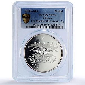 Mexico Los Mochis City 100th Anniversary History SP69 PCGS silver medal 2003