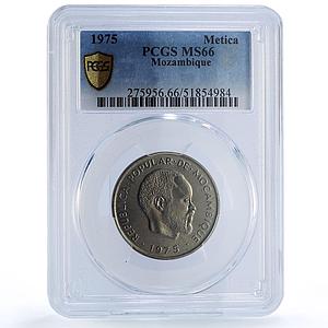 Mozambique 1 metical Republic Coinage Samora Machel MS66 PCGS CuNi coin 1975