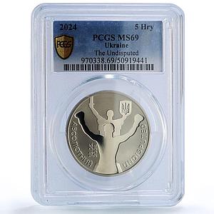 Ukraine 5 hryvnias Undisputed Usyk Usik Boxing Sport MS69 PCGS NiBrass coin 2024