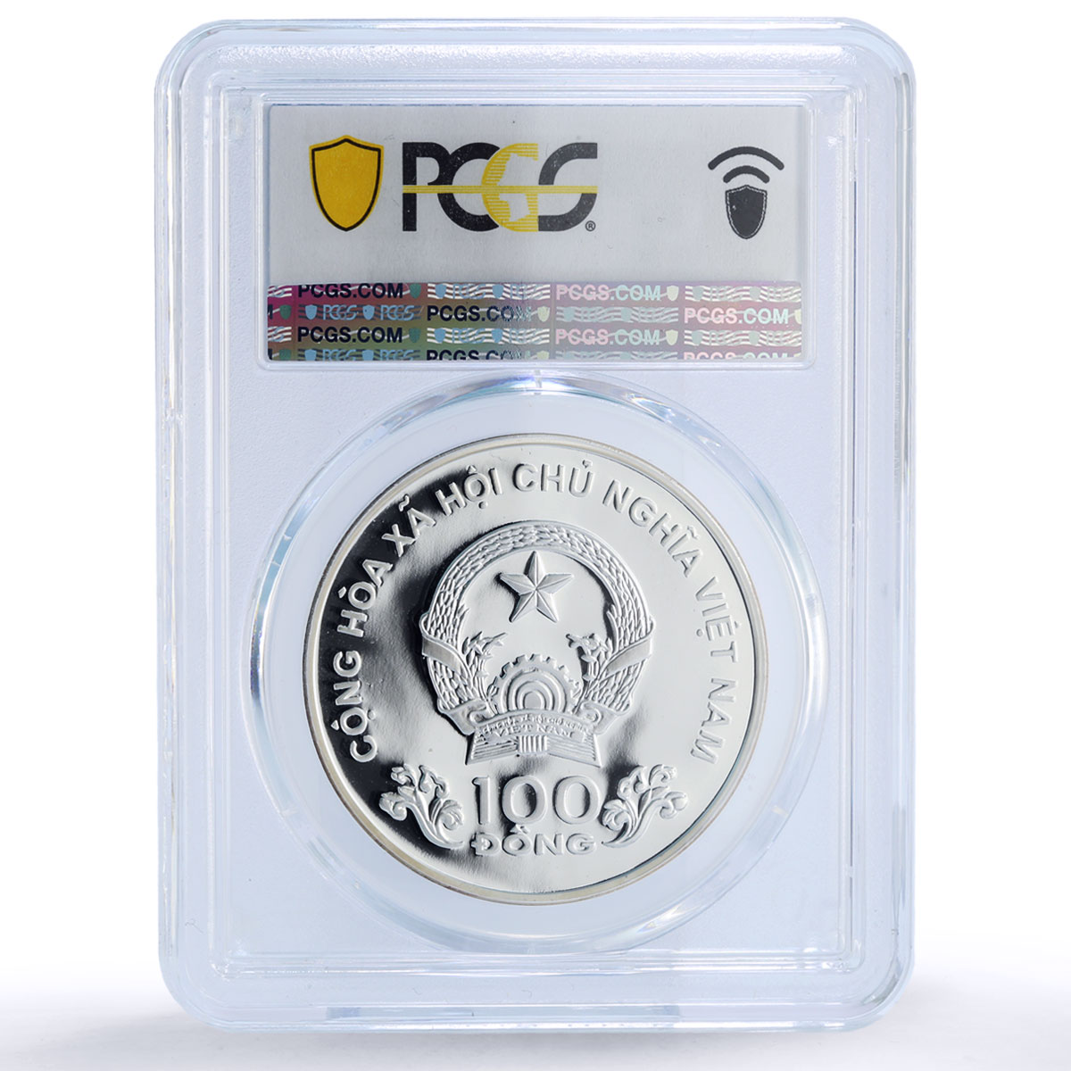 Vietnam 100 dong Discus Thrower Sydney Olympic Games PR69 PCGS silver coin 2000
