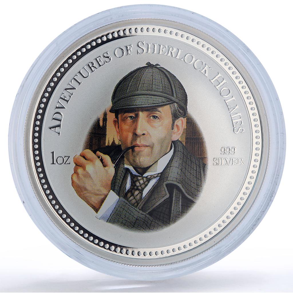 Cook Islands 2 dollars Adventures Sherlock Holmes Movies Cinema silver coin 2007