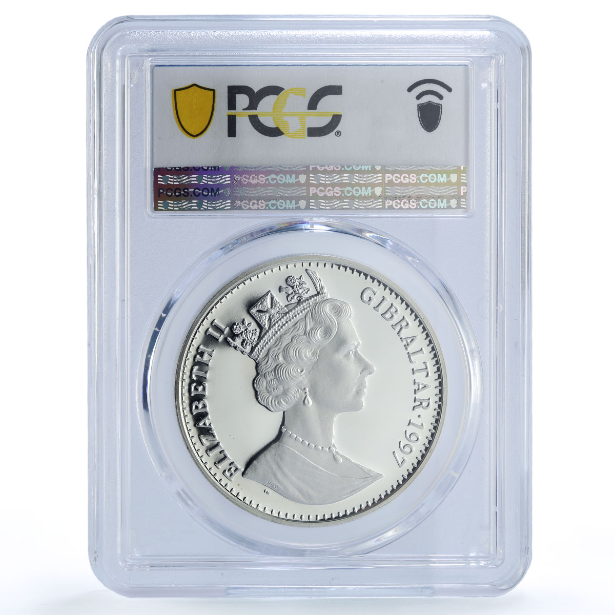 Gibraltar 1 crown Aristotle Athens Mankind Culture PR69 PCGS silver coin 1997