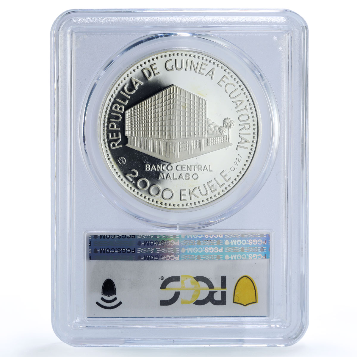 Equatorial Guinea 2000 ekuele Zebra Wildlife Fauna PR69 PCGS silver coin 1980