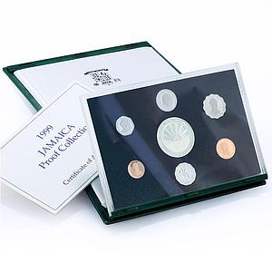 Jamaica Various Set Republic Coinage Millennium proof silver CuNi Al coins 1999