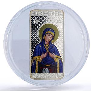 Macedonia 10 denari Mother of God Triptych Religion Art proof silver coin 2017