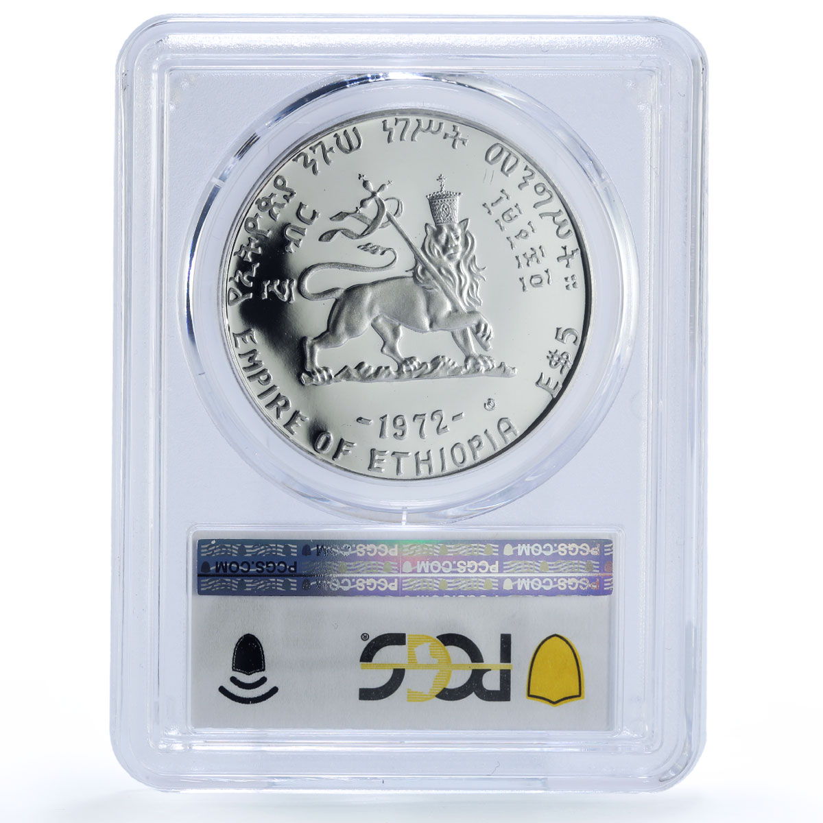 Ethiopia 5 dollars Princess Zewditu Zauditu History PR69 PCGS silver coin 1972