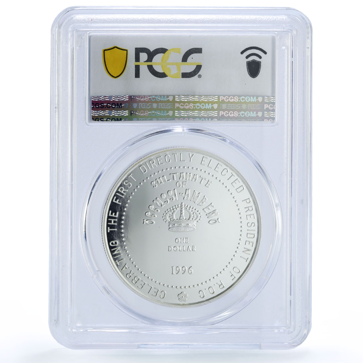 Ocussi-Ambeno 1 dollar Lee Teng-hui Taiwan X#1 PR68 PCGS silver coin 1996