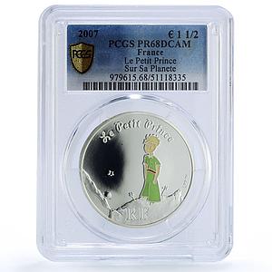 France 1 1/2 euro Petit Little Prince Planet Literature PR68 PCGS coin 2007