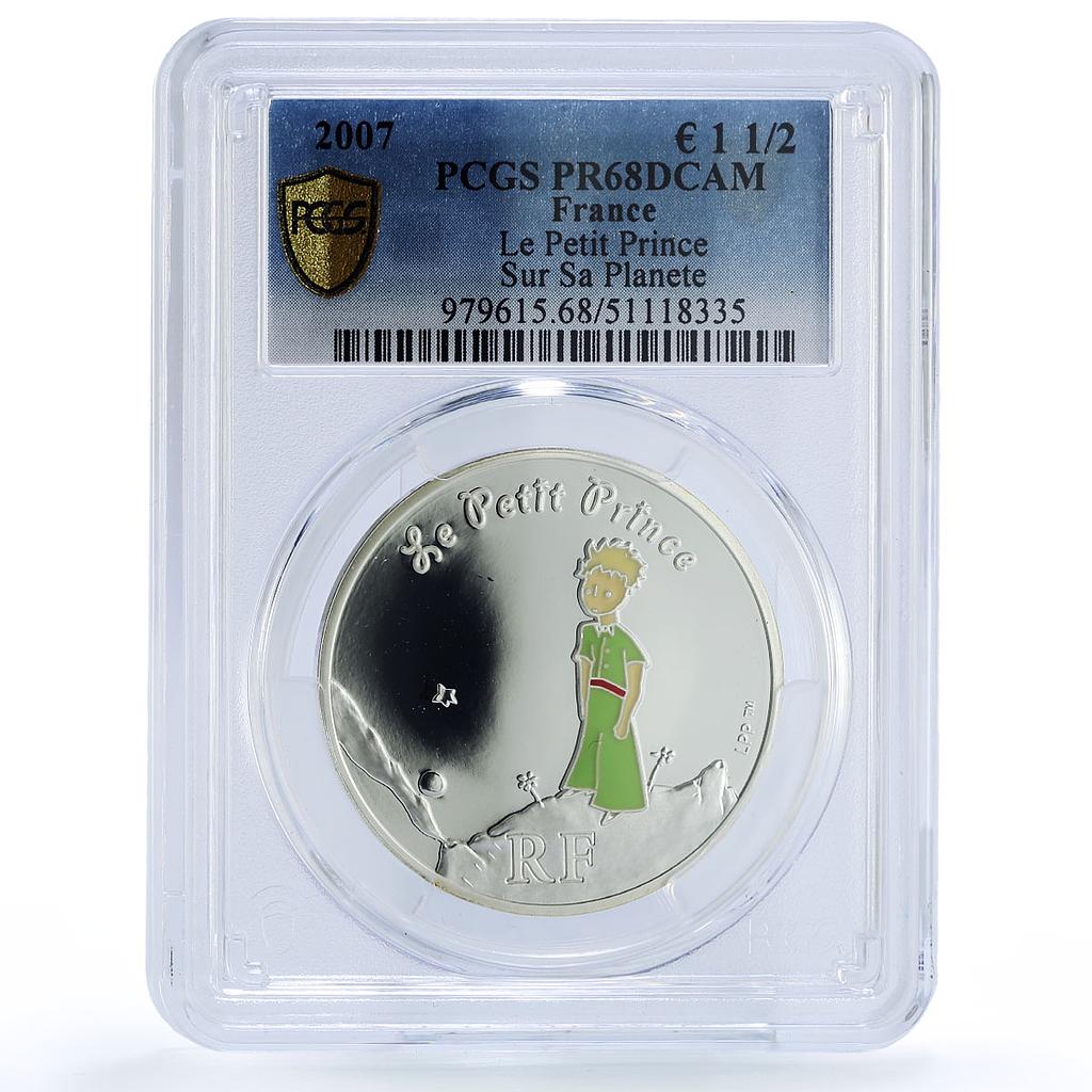 France 1 1/2 euro Petit Little Prince Planet Literature PR68 PCGS coin 2007