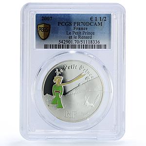 France 1 1/2 euro Petit Little Prince Renard Fox Literature PR70 PCGS coin 2007