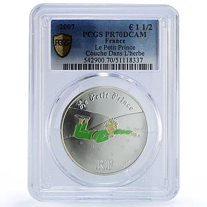 France 1 1/2 euro Petit Little Prince Herbe Grass Literature PR70 PCGS coin 2007