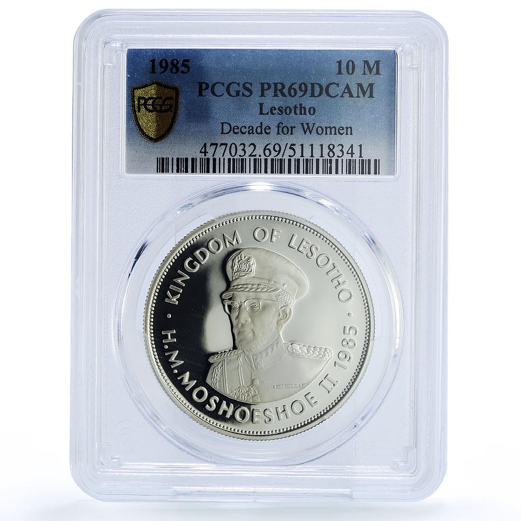 Lesotho 10 maloti Decade For Women United Nations UN PR69 PCGS silver coin 1985