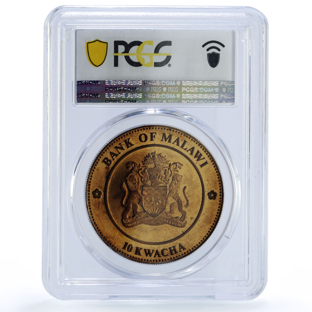 Malawi 10 kwacha Vice President Inauguration Pattern SP66 PCGS bronze coin 2004