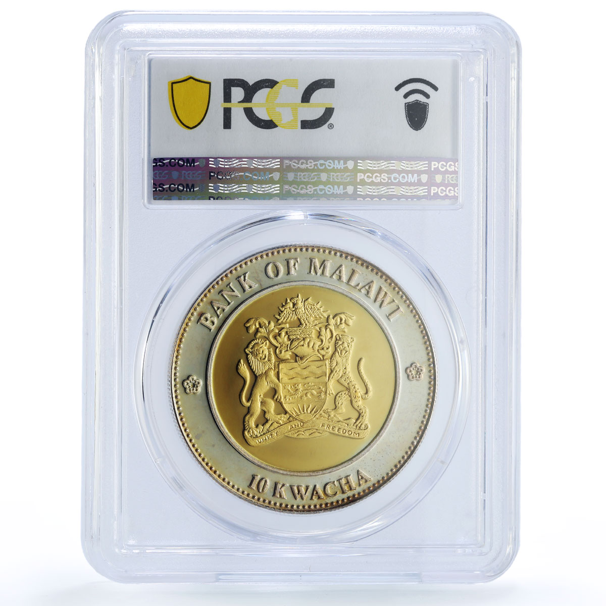 Malawi 10 kwacha Taiwan Peace Referendum Pattern SP68 PCGS bimetal coin 2004