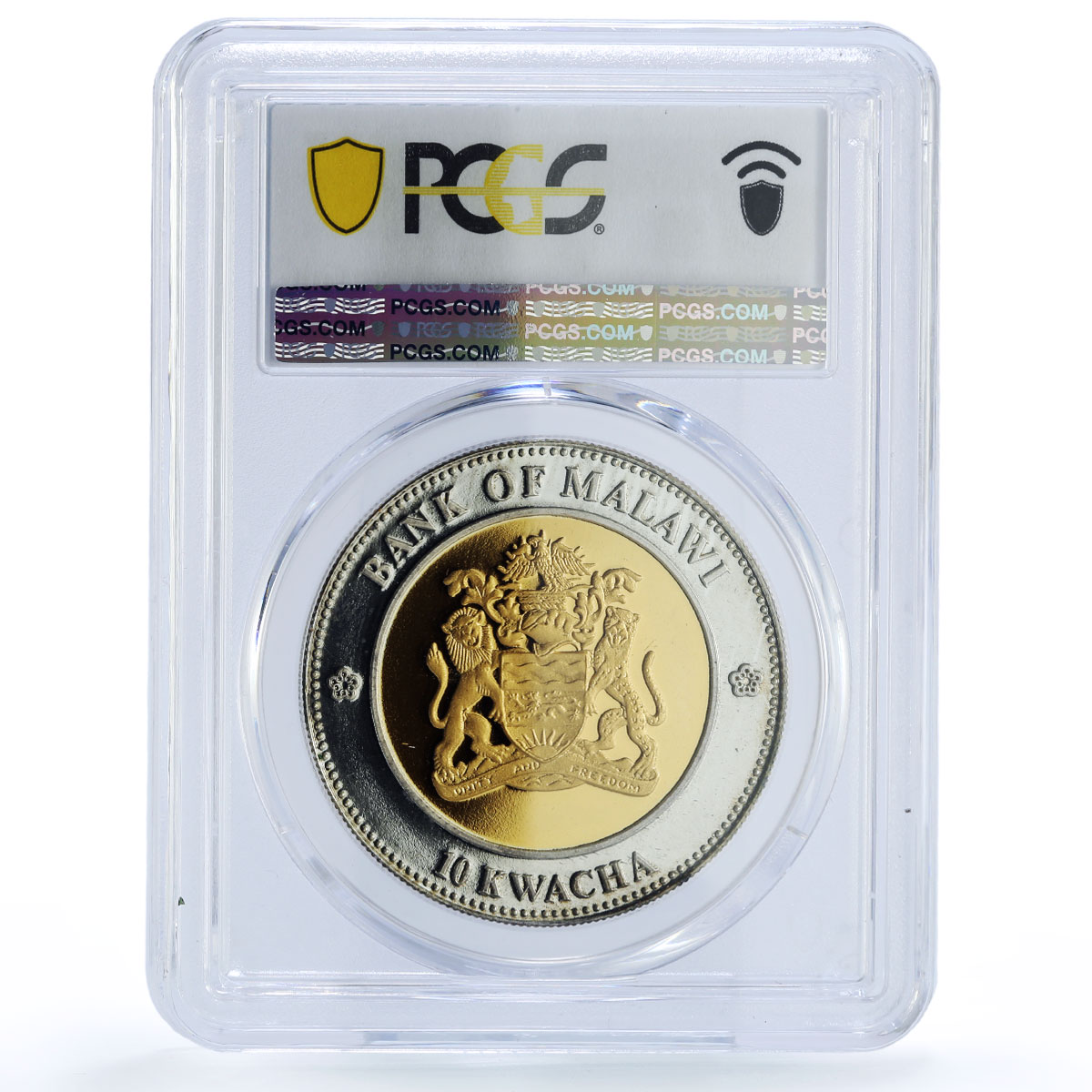 Malawi 10 kwacha Lien Chan Vice President PL67 PCGS silvered bronze coin 2004