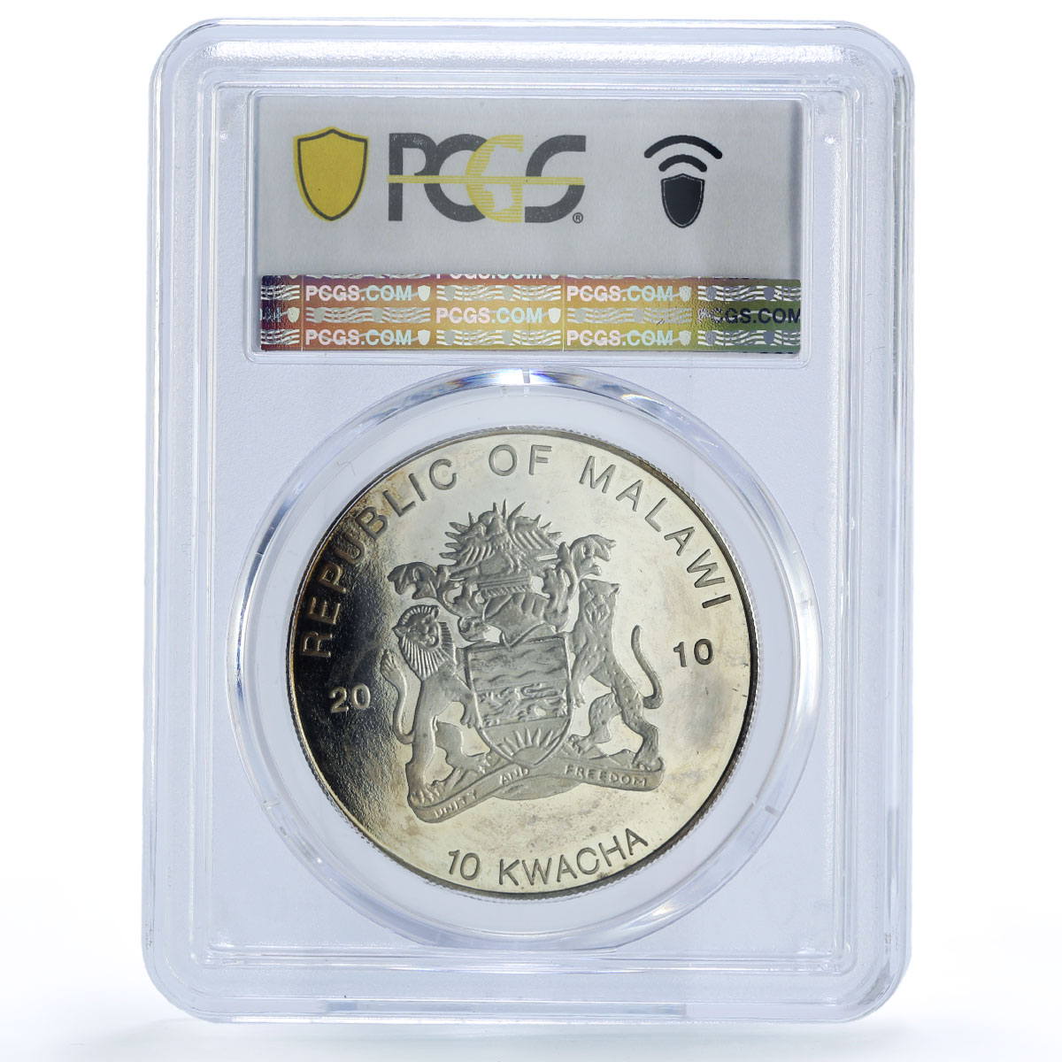 Malawi 10 kwacha Yellow Cab Car Automobiles Pattern SP66 PCGS CuNiZn coin 2010