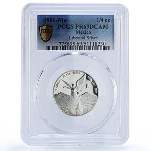 Mexico 1/4 onza Libertad Angel of Independence PR69 PCGS silver coin 1996