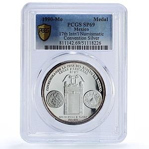 Mexico International Convention Numismatics SP69 PCGS silver medal 1990