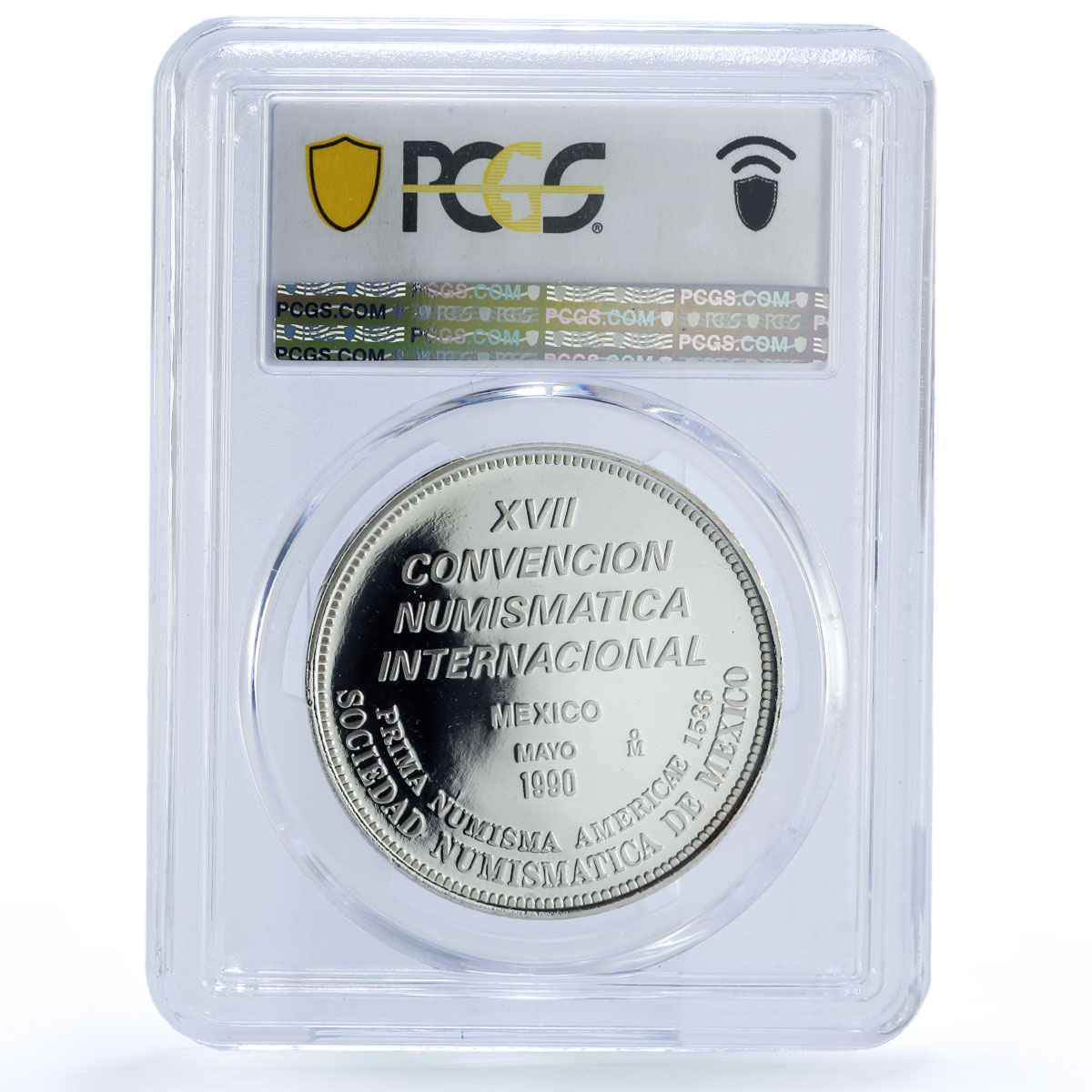 Mexico International Convention Numismatics SP69 PCGS silver medal 1990