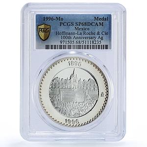 Mexico Hoffmann La Roche Cie 100th Anniversary SP68 PCGS silver medal 1996