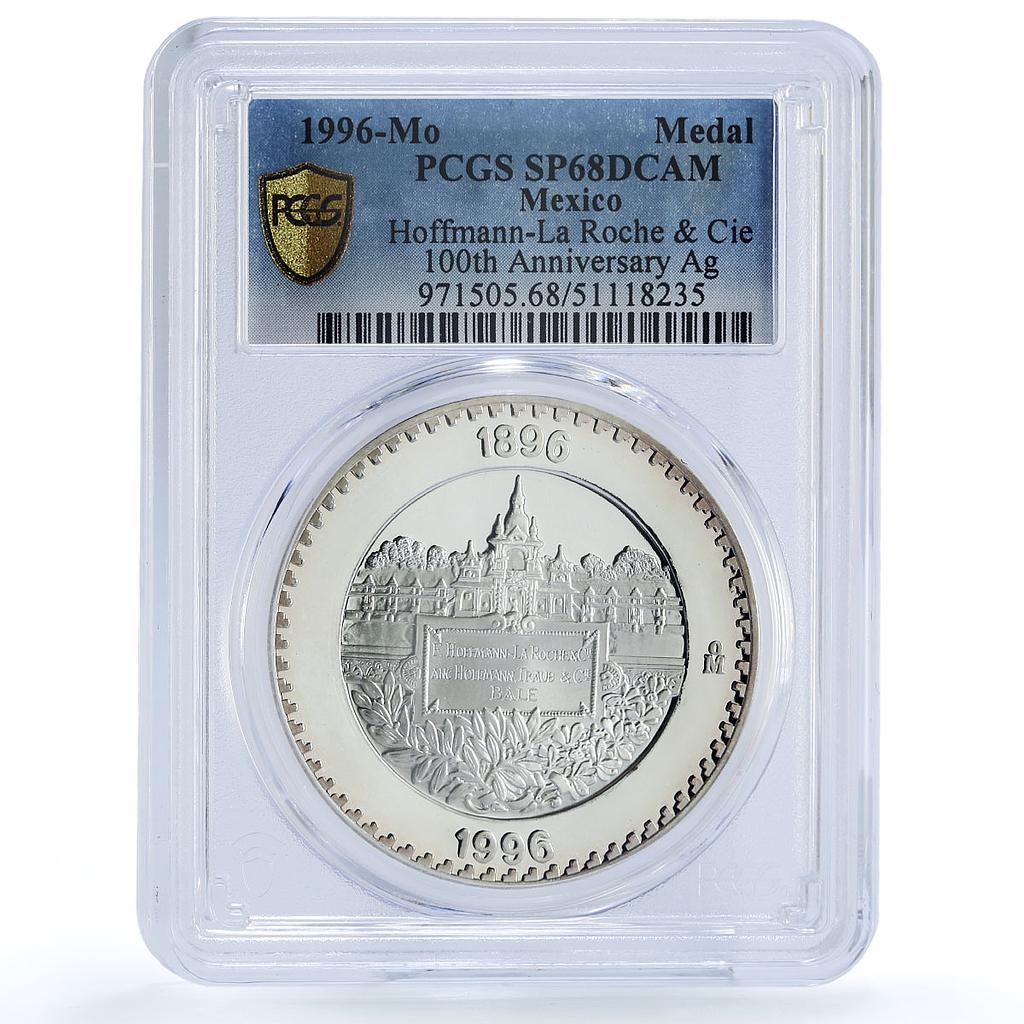 Mexico Hoffmann La Roche Cie 100th Anniversary SP68 PCGS silver medal 1996