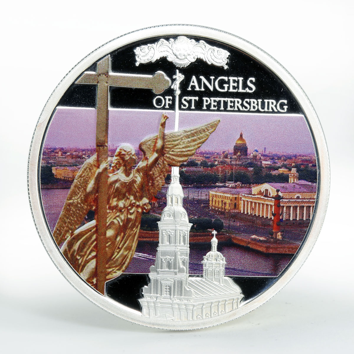 Niue 2 dollars Angels of St. Petersburg colored silver coin 2014