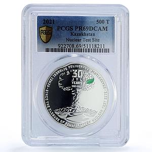 Kazakhstan 500 tenge Semipalatinsk Nuclear Test Site PR69 PCGS silver coin 2021