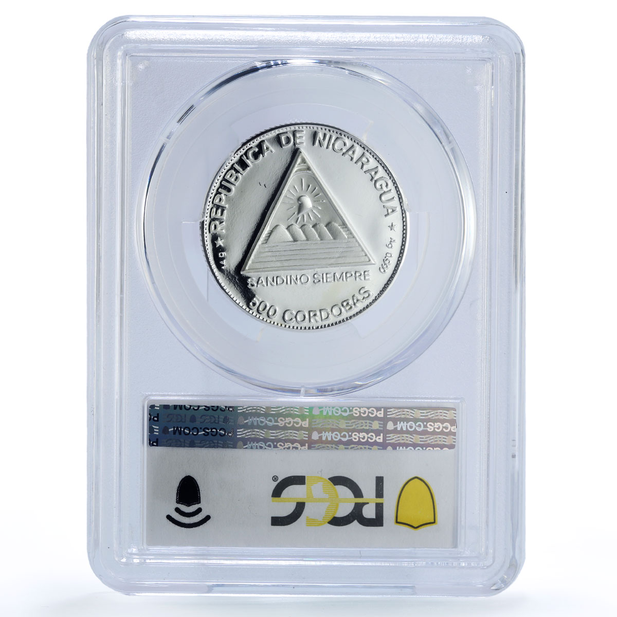 Nicaragua 500 cordobas Sandino Revolutionary History PR67 PCGS silver coin 1980