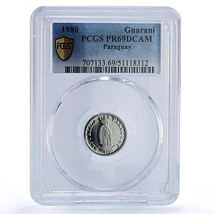 Paraguay 1 guarani FAO World Food Day Soldier Flower PR69 PCGS NiSteel coin 1980