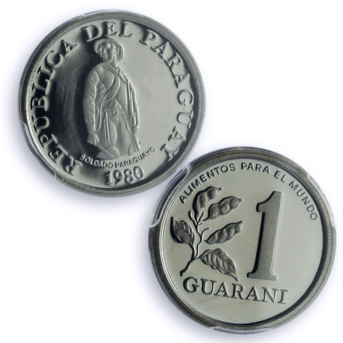 Paraguay 1 guarani FAO World Food Day Soldier Flower PR69 PCGS NiSteel coin 1980