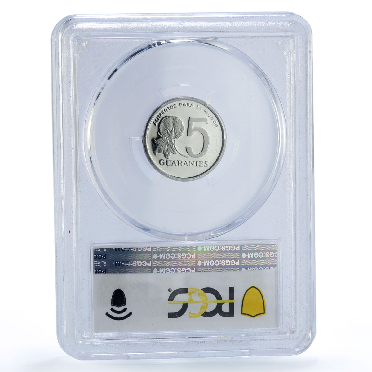 Paraguay 5 guaranies FAO World Food Day Woman Flower PR69 PCGS NiSteel coin 1980