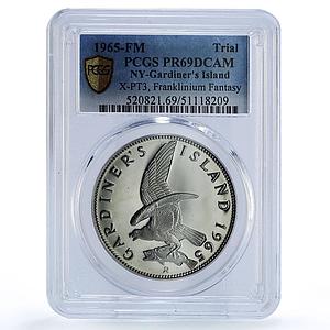 USA Gardiners Island Eagle Bird Fauna Pattern X-PT3 PR69 PCGS CuNi token 1965