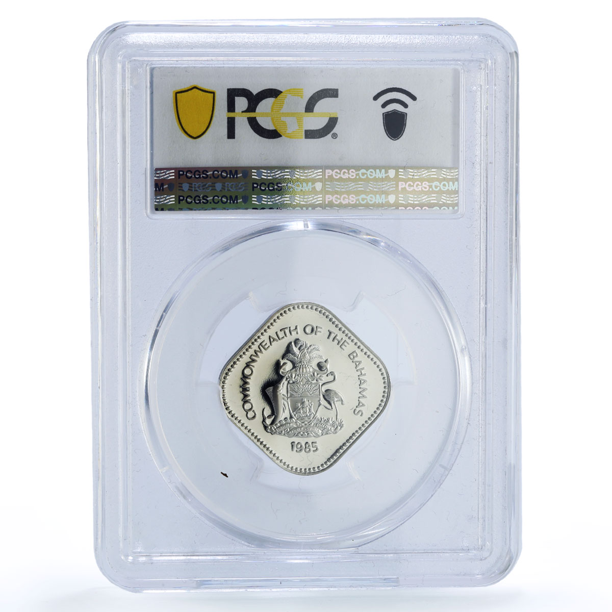 Bahamas 15 cents Republic Coinage Hibiscus Flower PR70 PCGS CuNi coin 1985