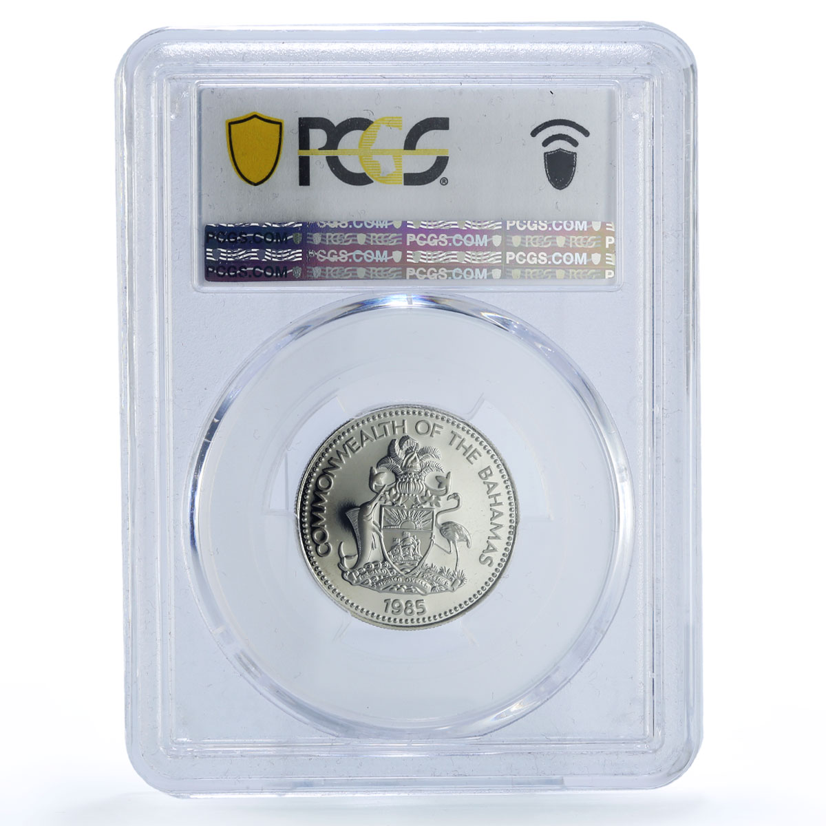 Bahamas 25 cents Republic Coinage Ship Clipper PR70 PCGS nickel coin 1985